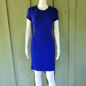 STELLA McCARTNEY Royal Blue Sheath Dress w/ Flounce Back 38